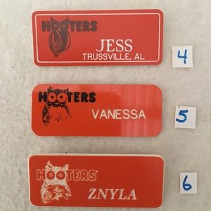 Free with Bundle only!! Hooters Girl Worn Uniform Name Tag Jess